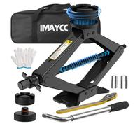 IMAYCC Universal Scissor Jack New Upgrade with Rubber Pad,2 in 1 Portable Tire Jack Changing Kit with Lug Wrench, Emergency Kit for Car SUV MPV Tesla Model Y/3/S/X (Black-B)
