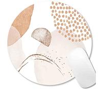 IMAYONDIA - Abstract Pink Beige Gold Round Mouse Pad Small Luxury Circle Mouse Pad Wireless Mouse Pad Non-Slip Rubber Base for Laptop Computer Travel Women Kids