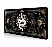 IMAYONDIA Boho Snake Witch Desk Mat for Desktop, Moon Phases Computer PC Laptop Protector Writing Pads, Black Celestial Desk Pad for Office Home School, Extra Large Mousepad Tarot Mat, 31.5 x 15.7 in