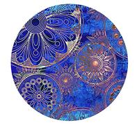 IMAYONDIA Gold Blue Mandala Flower Round Non-Slip Rubber Mousepad,Retro Mouse Pads Small,Personalized Design Office Accessories Desk Decor Mouse Pad for Computers Laptop