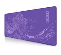 IMAYONDIA Great Wave Large Gaming Mouse Pad, Purple Minimalist Japanese Desk Mat, Gamer Aesthetic Extended Mousepad Cute, Non-Slip Rubber Base Lilac Desk Pad for Office- 31.5 X 11.8 Inch