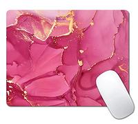 IMAYONDIA Mouse Pad, Modern Painting Golden Marble Mouse Pad, Red Agate Mouse Pads with Designs, Anti-Slip Rubber Base Mousepad for Laptop