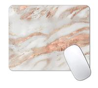 IMAYONDIA Mouse Pad, White and Rose Gold Marble Mouse Pad, Non-Slip Rubber Base Mousepad, Women Girly Computer Small Mouse Mat for Work Office Home, 9.5 x 7.9 Inch- Abstract Metallic Luxury Texture