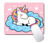 IMAYONDIA Mouse Pads for Desk, 9.5" x 7.9" Portable Design Cute Mouse Pad Small Square Computer Mousepad, Non-Slip Rubber Base Gift for Kids & Girls Office Decor (Sleep Unicorn)