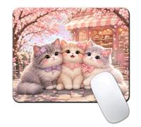 IMAYONDIA Mouse Pads for Desk, 9.5" x 7.9" Portable Design Cute Mouse Pad Small Square Computer Mousepad, Non-Slip Rubber Base Gift for Kids & Girls Office Decor (Cute Cats)