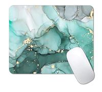 IMAYONDIA Turquoise Marble Mousepad, Computer Mouse Pad Teal, Luxury Swirl Mice pad for Computer, Non-Slip Rubber Modern Ink Art Green Mouse Pads for Laptop Desk Women Office Desktop, 9.5 X 7.9 Inch