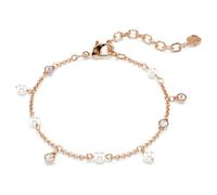 Imber bracelet, Crystal pearl, Round cut, White, 18K rose gold finish