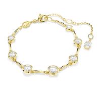 Imber bracelet, Mixed round cuts, White, 18K gold finish