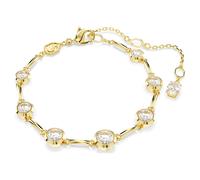 Imber bracelet, Mixed round cuts, White, Gold-tone plated
