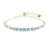 Swarovski Imber Bracelet, Round Cut, Blue, 18k Gold Finish