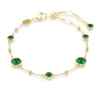 Imber bracelet, Round cut, Green, Gold-tone plated