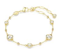 Imber bracelet, Round cut, Scattered design, White, Gold-tone plated