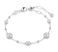 Imber bracelet, Round cut, White, Rhodium plated
