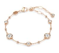 Imber bracelet, Round cut, White, Rose gold-tone plated