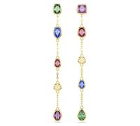 Imber drop earrings, Mixed cuts, Multicoloured, 18K gold finish
