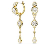 Imber drop earrings, Round cut, White, 18K gold finish