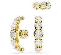 Imber ear cuff, Set (3), Round cut, White, 18K gold finish