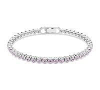 Imber Emily Tennis bracelet, Round cut, Purple, Rhodium plated