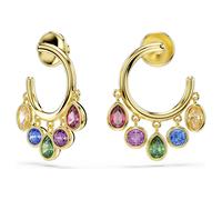 Imber hoop earrings, Mixed cuts, Multicoloured, 18K gold finish