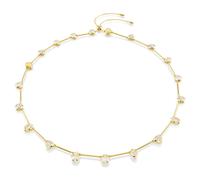Imber necklace, Magnetic closure, Mixed cuts, White, Gold-tone plated