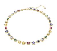 Stilla Tennis necklace, Mixed cuts, Multicoloured, Gold-tone plated