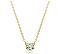 Swarovski Imber pendant, Round cut, White, Gold-tone plated