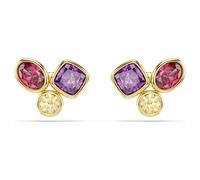 Imber stud earrings, Mixed cuts, Multicoloured, 18K gold finish