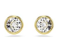 Imber stud earrings, Round cut, White, Gold-tone plated