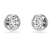 Swarovski Imber stud earrings, Round cut, White, Rhodium plated