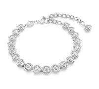 Swarovski Imber Tennis bracelet, Round cut, White, Rhodium plated