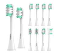 Imbomsi Replacement Toothbrush Heads Compatible with Aquasonic Black Series,Vibe Series and Duo Series Pro - The Nemesis of Dental Plaque, Smoke Stains, and Coffee Stains,White,10 Pack