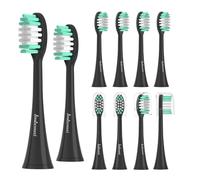 Imbomsi Replacement Toothbrush Heads Compatible with Aquasonic Black Series,Vibe Series and Duo Series Pro - The Nemesis of Dental Plaque, Smoke Stains, and Coffee Stains,Black,10 Pack