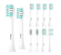 Imbomsi Toothbrush Heads Compatible with Philips Sonicare HX6014,HX6018,W2,Optimal Plaque Defense, Dupont bristles, White,10 Pack
