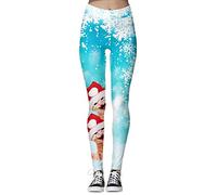 Imbry Women's Christmas Costume Leggings Workout Running Tights Yoga Pants(L/XL,02)