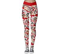 Imbry Women's Christmas Costume Leggings Workout Running Tights Yoga Pants (S/M,022)