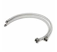 IMBTECH Pair of M10 x1/2 BSP Flexible Hose Pipe Tails Kitchen Sink/Bathroom Basin Monobloc Tap Mixer Connector Flexi Pipes Long Life Stainless Steel Braided Flexible Hoses (60CM)