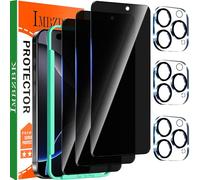 IMBZBK 3 Pack Privacy Screen Protector for iPhone 16 Pro Tempered Glass Accessories 3 Pack Camera Lens Protector, Case Friendly Anti Spy Screen Cover Film for Apple 16 Pro, Full Coverage