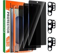 IMBZBK 3 Pieces Privacy Film for Samsung Galaxy S25 Ultra Tempered Glass Accessories 3 Pieces Camera Protection, Digital Fingerprint Unlock