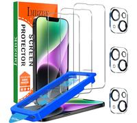 IMBZBK [Auto-Dust Removal] 3 Pack Screen Protector for iPhone 14 [6.1 INCH] Accessories, Case Friendly Film, Military Grade Shatterproof Tempered Glass 3 Camera Lens Protector, Easy Installation