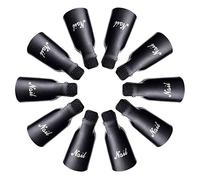 IME Nail Polish Remover Clips Set, Nails Art Gel Cap Soak Off Clip UV Manicure Acrylic Nails Wrap Tool Black Colour 10 pcs