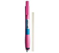 iMecho Retractable Pen Style Eraser, Pack of 1, Pink Body, Refillable Erase Refill, Erase Your Writing Drawing Sketching Marking, Perfect for School Office Home Use