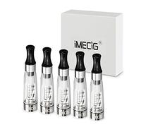 IMECIG 5 Pack CE4 Transparent Clear Vapor Atomizer/Atomiser, E Cig Clearomiser/Clearomizer, fits ego MT3/CE4/CE5/CE6 battery of E Cigarette, No Nicotine
