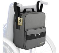 iMedic Deluxe Wheelchair Bag - Wheelchair Backpack for Back of Chair - Storage Bag for Electric Wheelchairs & Mobility Scooters - Durable & Spacious - Grey