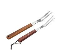 IMEEA 2 Pieces Carving Forks Stainless Steel Meat Fork with Wooden Handle Cooking Forks BBQ Grill Fork for Kitchen Roast (13 Inch, 10.8 Inch)