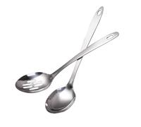 IMEEA Cooking Spoon Set 12.8-Inch Large Serving Spoons Stainless Steel Kitchen Spoons Long Handled Slotted Spoon, Set of 2