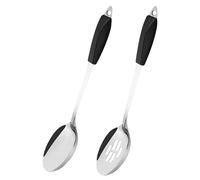 IMEEA Kitchen Cooking Spoon 14.3-Inch Large Serving Spoons Stainless Steel Slotted Spoon Long Handled Spoons, Set of 2