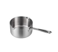 IMEEA Milk Pan 600ml Milk Pot 12cm Sauce Pan Butter Warmer Pot 18/10 Tri-Ply Stainless Steel Small Pot with Double Pouring for Chocolate Tea Coffee Melting