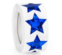 Imeepa 500 PCS Holographic Blue Star Stickers, 1 Inch Self-Adhesive Metallic Glitter Foil Stars, Sparkly Reward Labels for Kids, Students, Teachers Supplies