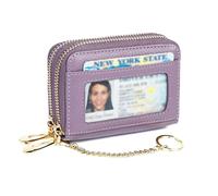 imeetu Rfid Credit Card Holder,Genuine Leather Businese Card Case,Rfid Blocking Wallet for Women & Men, Max - Light Purple, S, Classic