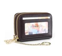 imeetu Rfid Credit Card Holder,Genuine Leather Businese Card Case,Rfid Blocking Wallet for Women & Men, Max - Coffee, Classic